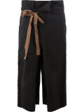 waist-tie cropped trousers