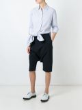 drop-crotch knee-length shorts