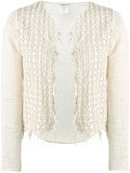 woven suede cardigan 