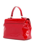 metallic logo fold-over tote