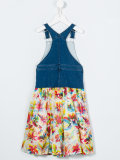 denim and chiffon dungaree dress