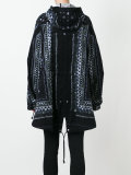 aloha scarf print military jacket
