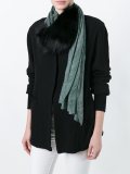 possum fur panel tweed shawl