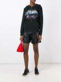 car print zipped hoodie