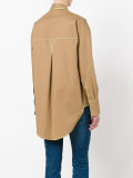 contrast stitch button-up shirt