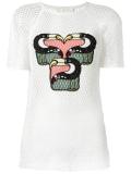 fishnet toucan embroidered top