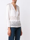v-neck embroidered blouse 