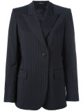 pinstripe peak lapel blazer