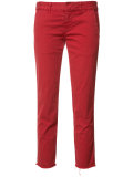stripe detail cropped trousers