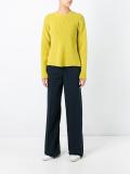 pleated straight trousers
