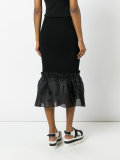 ruffle hem pencil skirt