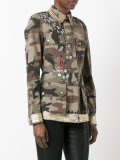 embroidered camouflage print jacket