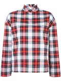 checked high neck shirt