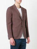 pointed lapel plaid blazer