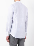striped band collar shirt