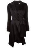 peaked lapel draped dress