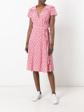 star print wrap dress
