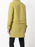plaid midi coat