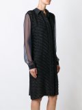 frayed stripe shirt dress