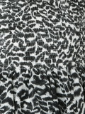 pleated trim leopard print top