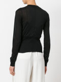 longsleeved fitted panel T-shirt