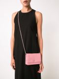 embossed camellia wallet crossbody bag