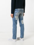 distressed straight jeans