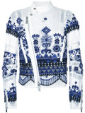 embroidered organza biker jacket