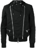 hooded biker detail jacket