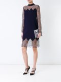 sheer lace panel cocktail dress