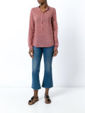 buttoned round neck blouse