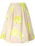 banana print midi skirt