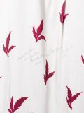 leaf print pussy bow blouse