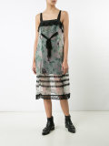 printed lace trim dress