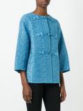 collarless textured jacket