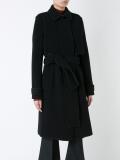 zipped belted coat