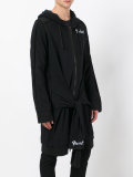 elongated tie waist hoodie