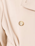 draped twill trench coat 