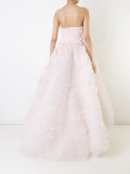 strapless hi-low ball gown 