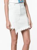 Asymmetric Frayed Denim Skirt