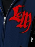 patch detailing hooded bomber jacket