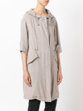 three-quarters sleeve hooded coat