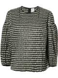 balloon sleeve checked blouse 