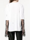 distressed lace t-shirt