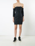 strapless zipped denim dress