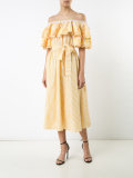 ruffle bardot dress