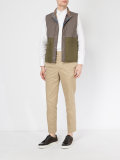 bi-colour quilted panel gilet