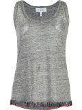 beaded fray tank top