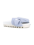 striped bow sandals