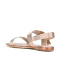 metallic flat sandals